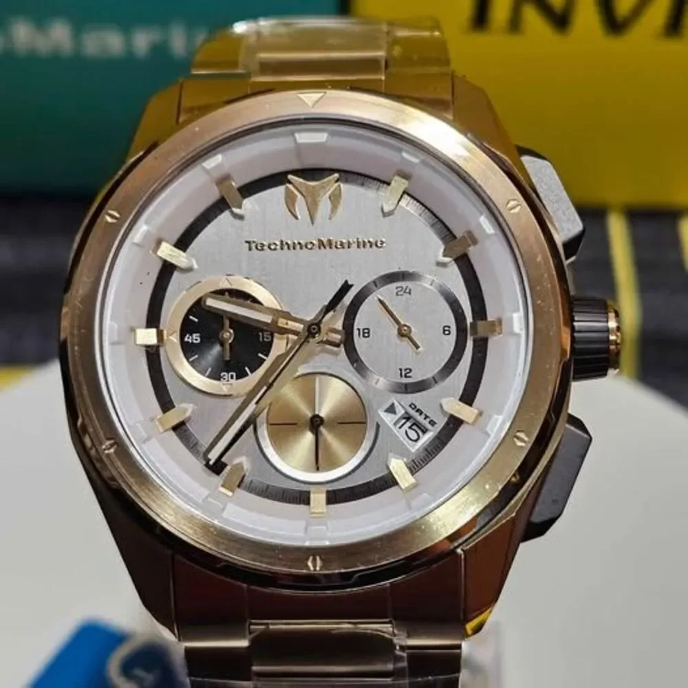 TechnoMarine Men’s Chronograph Two-Tone Gold & Silver Watch – New